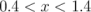0.4 < x < 1.4  \relax \special {t4ht=